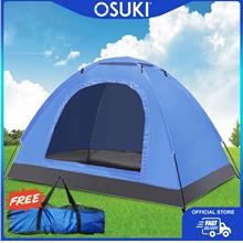 OSUKI Camping Tent 2-3 Person Automatic Rapid With Door 1 Window (Blue