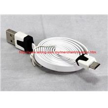 MICRO USB FLAT CABLE WHITE Compatible for Samsung HTC others