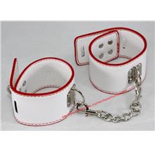 PU Leather White Ankle Leg Strap Buckle Lock Bracelet