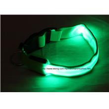 Green LED Pet Dog Neck Collar Strap Chain Buckle Lock Size S