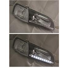 Toyota Corolla AE111 98 Black Crystal Head Lamp with LED