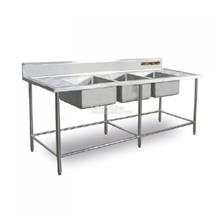 Kitchen Equipment Stainless Steel Triple Bowl Sink Table TBS84