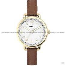 TIMEX TW2U60000 (W) Standard Demi 30mm Slim Leather Strap Brown Gold