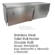 Stainless Steel Toilet Roll Holder Double TRH1600SS 265Wx98Dx95H MM QQ