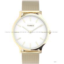 TIMEX TW2T74100 (W) Transcend 38mm 2-hand Mesh SS Bracelet Gold