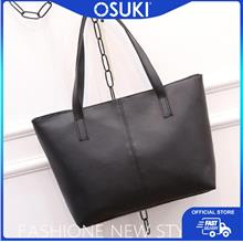 OSUKI Elegant 12207 Leather Shoulder Handbag (Black)