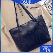 OSUKI Elegant 12209 Leather Shoulder Handbag (Black)