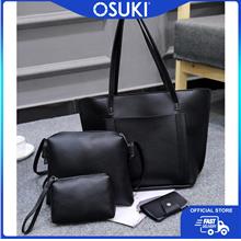 OSUKI Elegant 12211 PU Leather 4 in 1 Shoulder Handbag  (Black)