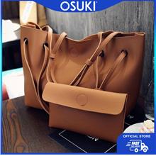 OSUKI Elegant 12212 Leather Shoulder Handbag (Brown)
