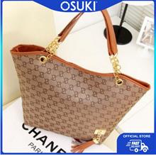 OSUKI Elegant 12216 Leather Shoulder Handbag (Khaki)