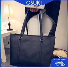 OSUKI Elegant 12217 Leather Shoulder Handbag (Black)