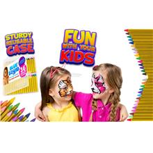 Premium Vivid Crayon Kid-Stencil-36 Face Body Painting School Clown FX
