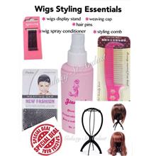 Hair Wig 5 Essential Care,Wig Cap,Comb,Conditioner,Display,Hair Pins