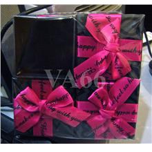 8 Black n Pink Jewelry Gift Box Square No Window Ring Earrings
