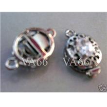 2 sets Rhinestone 1-strand Silver Plated Clasps Clasp
