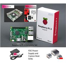 Raspberry Pi 3 Complete Set Case + Fan + Heatsink + PSU + 16GB Noobs