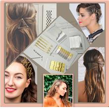 Platinum Gold Silver-Glam Hair Pin Clip-Geometric Shiny Reflective