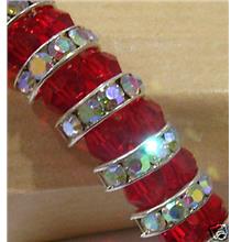  18K Rhodium Plated Red Diamond Swarovski Crystal Bracelet 