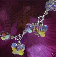 925 Sterling Silver Swarovski Crystal Butterfly Bracelet Colors Gelang