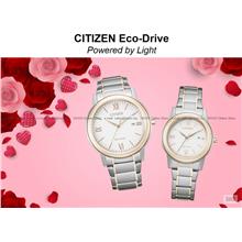 CITIZEN AW1676-86A FE1226-82A Eco-Drive Pair Lover Silver Rose Gold