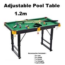1.2m Adjustable Billiard Pool Snooker Table with Accessories 2667.1