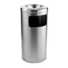 Stainless Steel Round Litter Bin C/w Ashtray Top RAB040SS