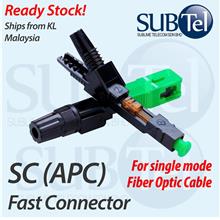 SC APC Fast Fiber Optic Connector Patch Repair SMF GPON GEPON FTTH