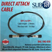 SUBTel DAC 10G SFP+ Direct Attach Cable 3m 5m vs Mikrotik S+DA0003