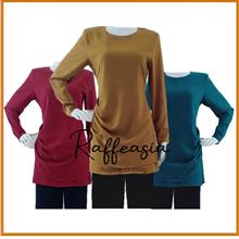 BLOUSE RAFFEASIA MATERIAL FUSAN PATTERN KEDUT DEPAN KANAN