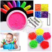 12 Neon Pigment-DIY-Multi Use-Face Paint-Nail-Resin Art-Black Light