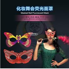 4-Glow Face Masquerade Butterfly Party Mask-Halloween Costume Dinner