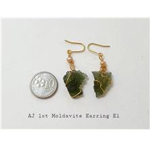 Special Natural Moldavite Earring