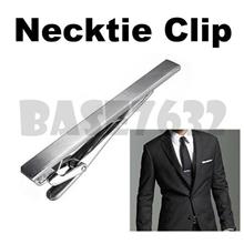 Men Stylish Plain Silver Necktie Neck Tie Bar Clip Clamp Pin 1732.1 