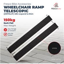 Telescopic Aluminium Wheelchair Ramp 150kg Cap each pair 48 x 7.5in