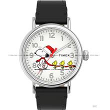 TIMEX TW2U86400 Standard Peanuts Snoopy Christmas Leather White Black