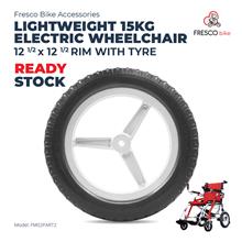 12 1/2 x 12 1/2 Rim With Tyre for Electric Wheelchair Lightweight 15kg