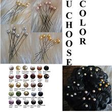 Swarovski Bridal Pearl Hair pins U pins choose color Hair accessories,