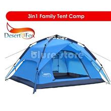 Desert Fox Camping Tent Automatic Outdoor Waterproof 4 Person 3in1