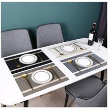 Table Mat Placemat, Light Luxury Nordic Stripe Solid Color,
