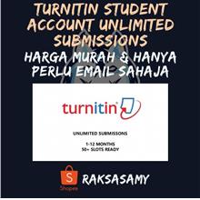 Turnitin Student Account 1 Month Unlimited Submissions Murah