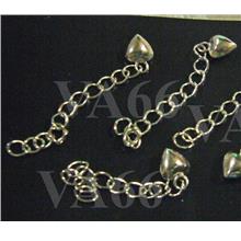 DIY 925 Pure Sterling Silver Extension Chain with Love end 5p 30mm