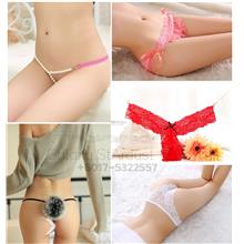 Crotchless Undies Erotic Sexy G-string-Cute Furry Ball-Pearl String