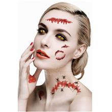 Tattoo-Halloween-Zombie-Scar Blood Wound-Cosplay Costume Scary Prank