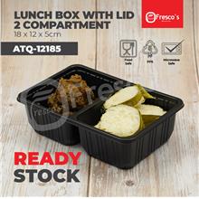 ATQ-12185 | 2 Compartment Lunch Box with Lid Plastic