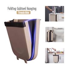Kitchen Wall Mounted Folding Dustbin Cabinet Door Foldable Hanging Garbage Rub