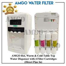 AMGO 20T Hot,Warm And Cold Water Dispenser(Direct Pipe In) [4 Filter]