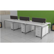 Office Workstation Table Desk for 6 Pax with Pyramid Profile Legs