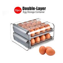 Egg Fresh-Keeping Box Kitchen Refrigerator Double-Layer Storage Egg Tray Rack 