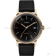TIMEX TW2T22800 Marlin Automatic 40mm Date Leather Strap Black Gold