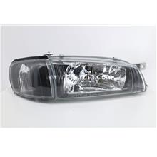 Subaru Impreza 93-00 Black Face Glass Crystal Headlamp Set